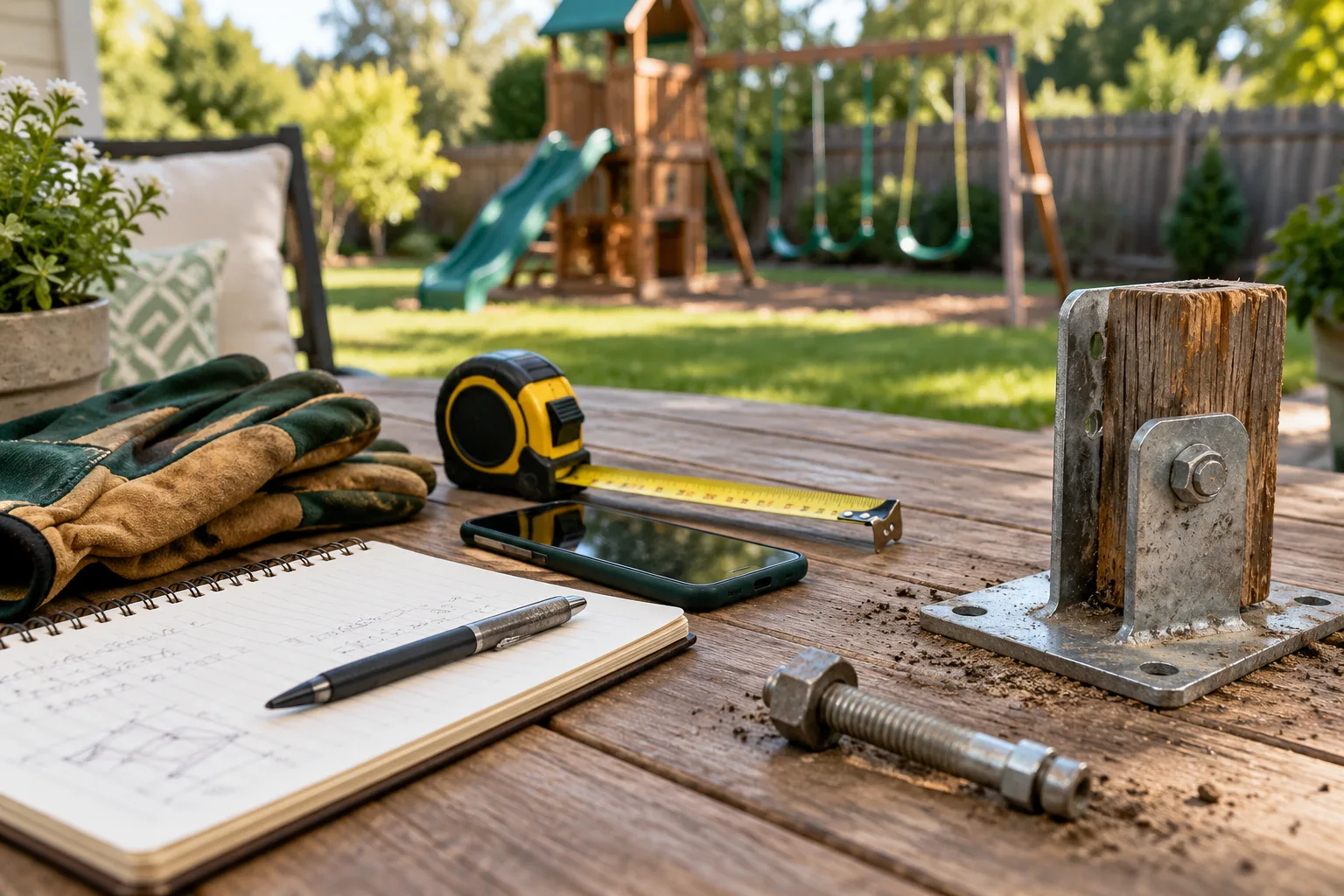 Backyard equipment removal detail